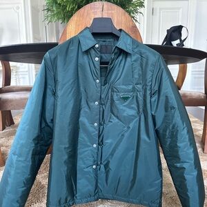 Prada Teal Lightweight Shirt Jacket